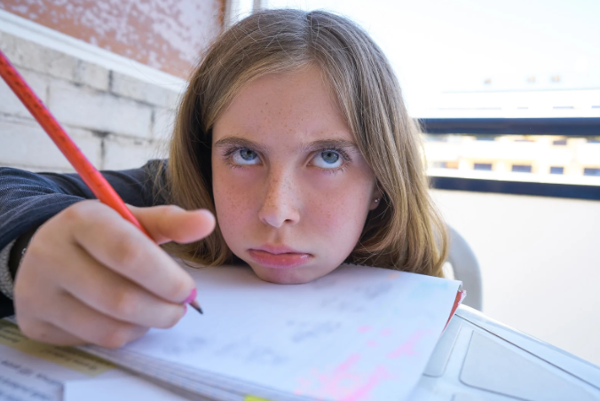 children, students, homework, pencil, bored child, classroom, homework