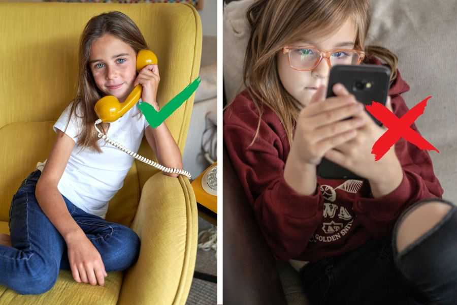 kids cell phone; kids landline; landlines; communication; low tech life; old school parenting; social skills